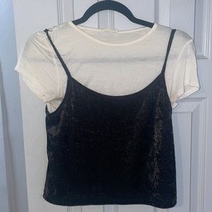 Necessary clothing, size small, velvet, two toned crop top